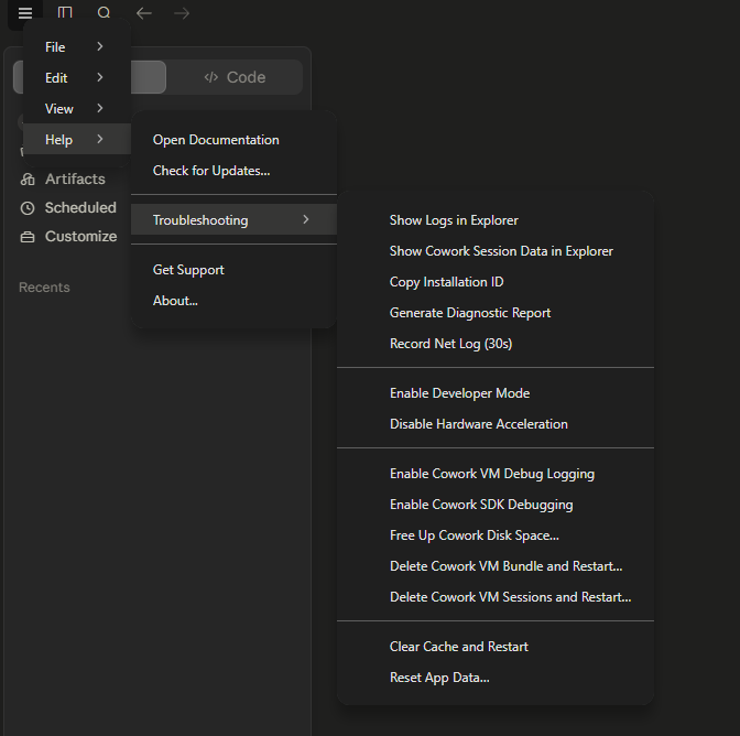 Claude Desktop setup screenshot — Step 1